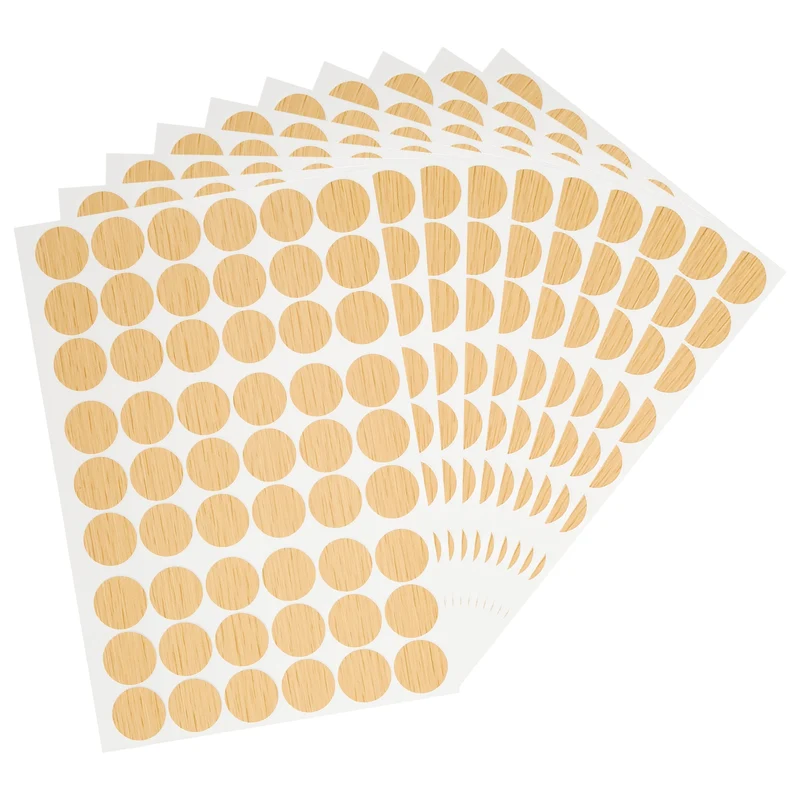 10 Sheet/540Pcs 21mm Dia Screw Hole Cover Stickers Khaki