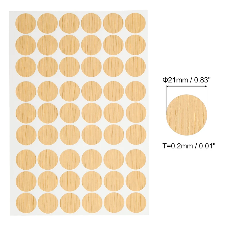 10 Sheet/540Pcs 21mm Dia Screw Hole Cover Stickers Khaki