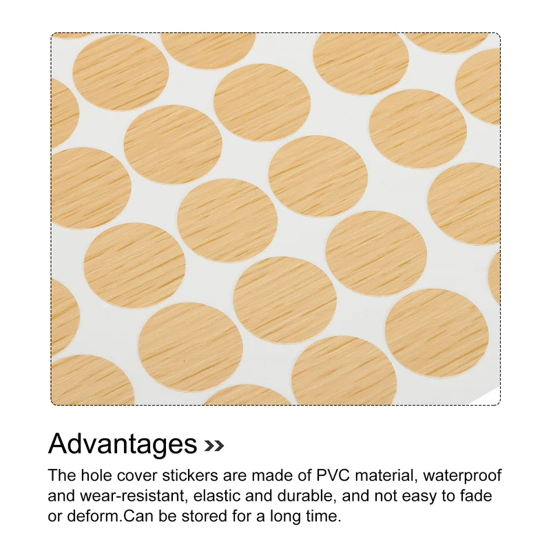 10 Sheet/540Pcs 21mm Dia Screw Hole Cover Stickers Khaki
