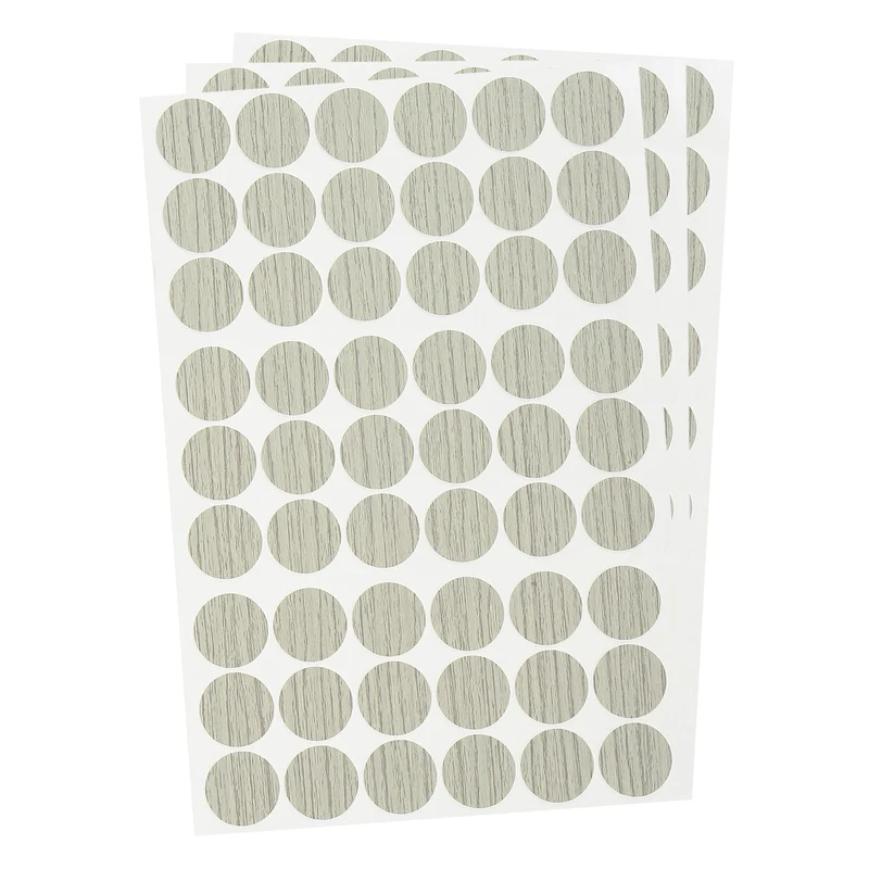 3 Sheet/162Pcs 21mm Dia Screw Hole Cover Stickers Light Gray