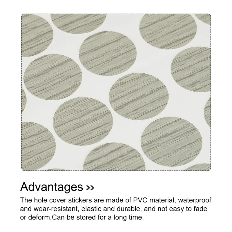 3 Sheet/162Pcs 21mm Dia Screw Hole Cover Stickers Light Gray