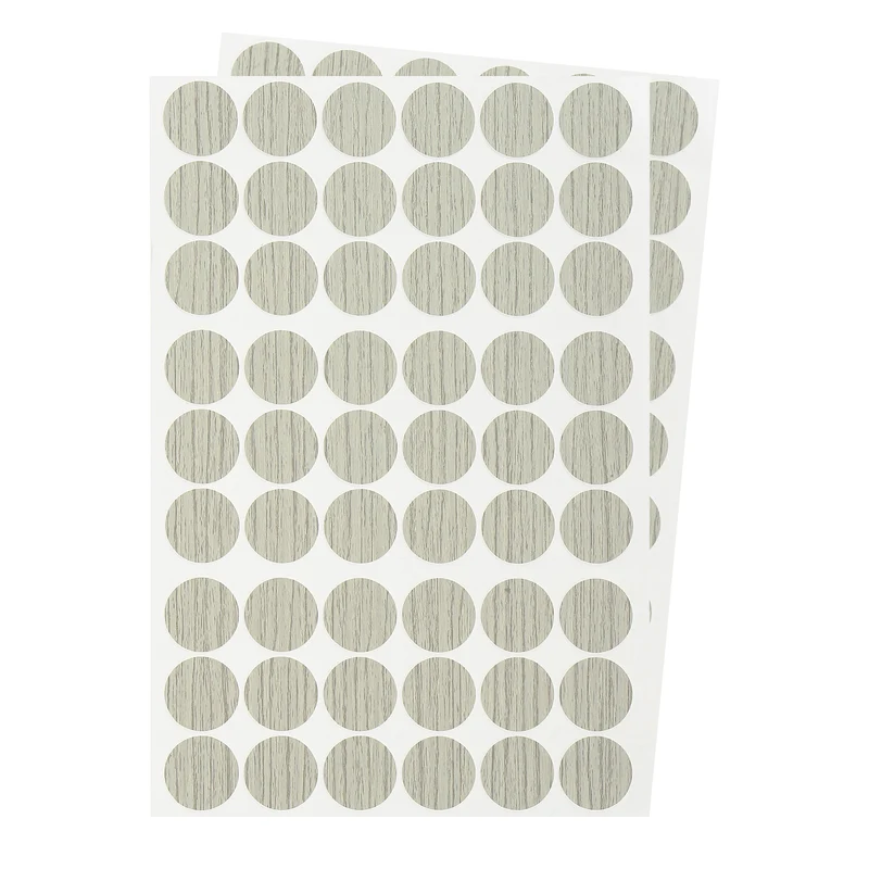 2 Sheet/108Pcs 21mm Dia Screw Hole Cover Stickers Light Gray