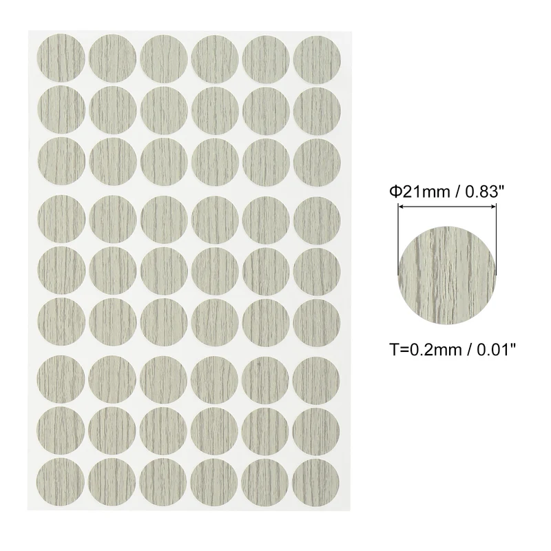 2 Sheet/108Pcs 21mm Dia Screw Hole Cover Stickers Light Gray