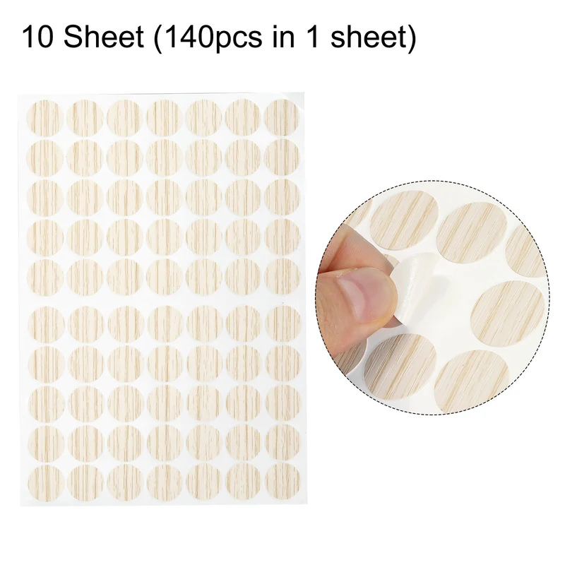 10 Sheet/700Pcs 18mm Dia Screw Hole Cover Stickers Pale Khaki