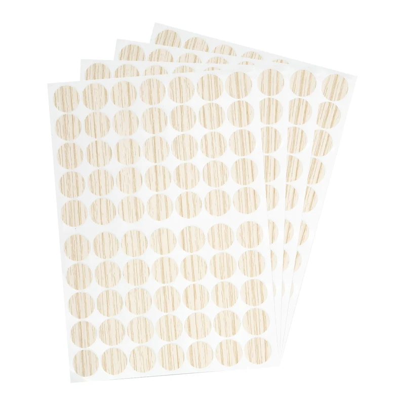 4 Sheet/280Pcs 18mm Dia Screw Hole Cover Stickers Pale Khaki