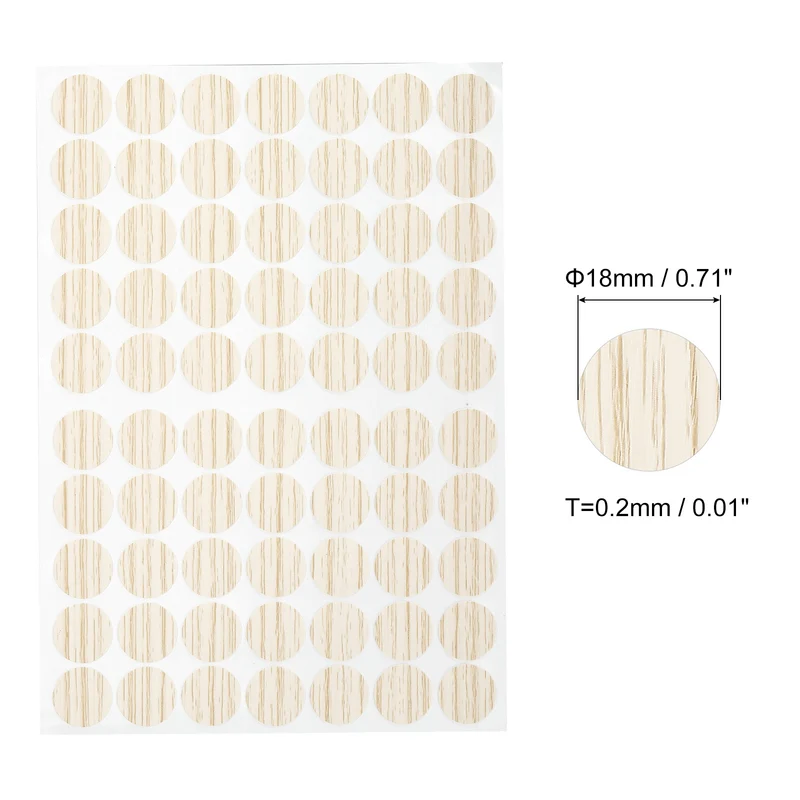 4 Sheet/280Pcs 18mm Dia Screw Hole Cover Stickers Pale Khaki