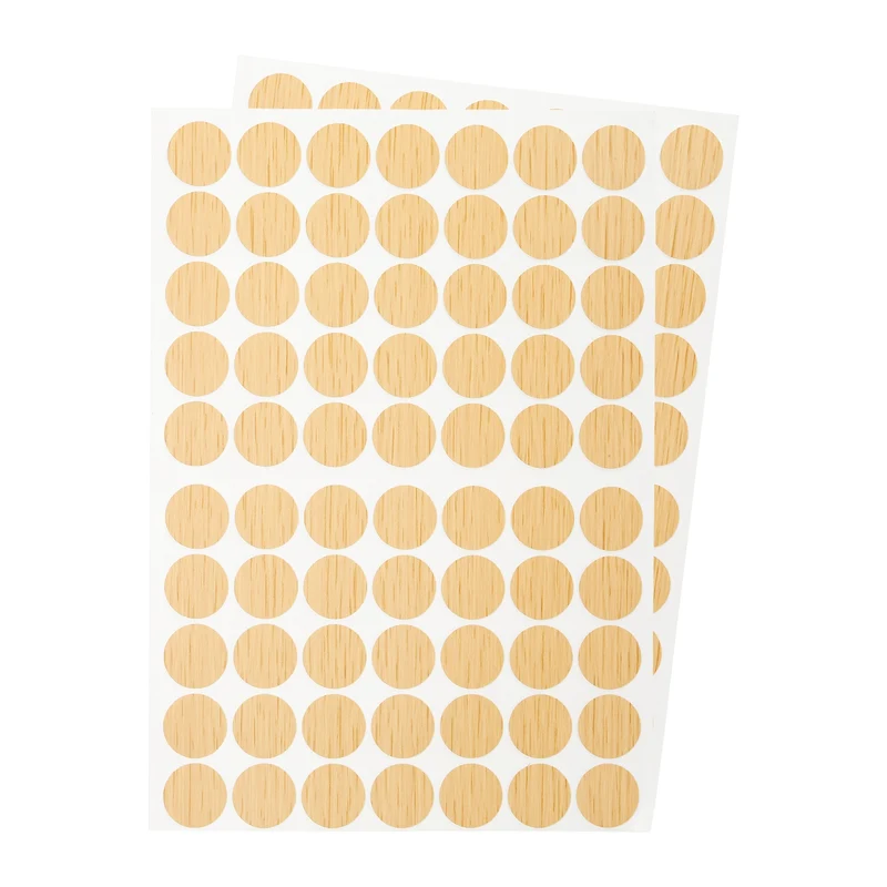 2 Sheet/140Pcs 18mm Dia Screw Hole Cover Stickers Khaki