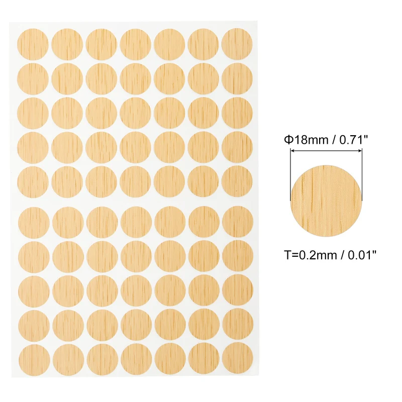 2 Sheet/140Pcs 18mm Dia Screw Hole Cover Stickers Khaki