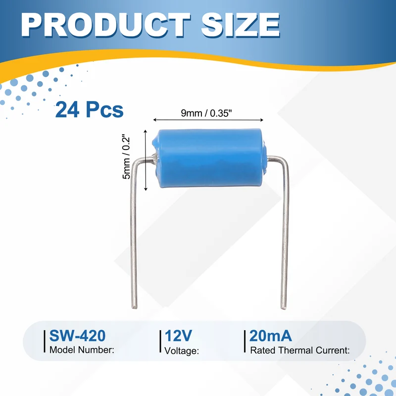 24Pcs SW-420 Vibration Sensor, 12V 20mA Vibration Switch Alarm Sensor, Blue