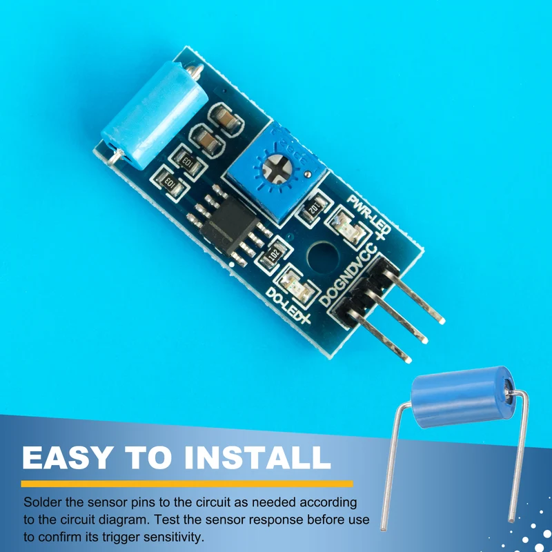 12Pcs SW-420 Vibration Sensor, 12V 20mA Vibration Switch Alarm Sensor, Blue