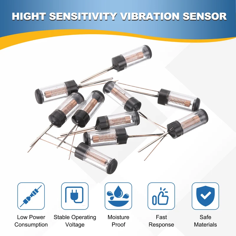 30Pcs SW-18030 12V 5mA High Sensitivity Spring Vibration Sensor, Clear