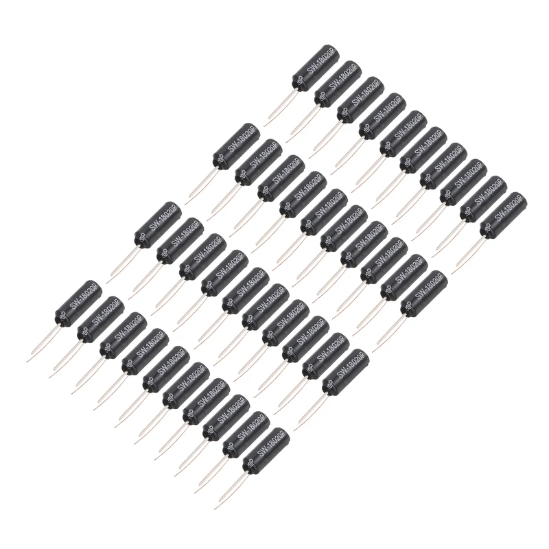 40Pcs SW-18020P 12V 20mA High Sensitivity Spring Vibration Sensor, Black