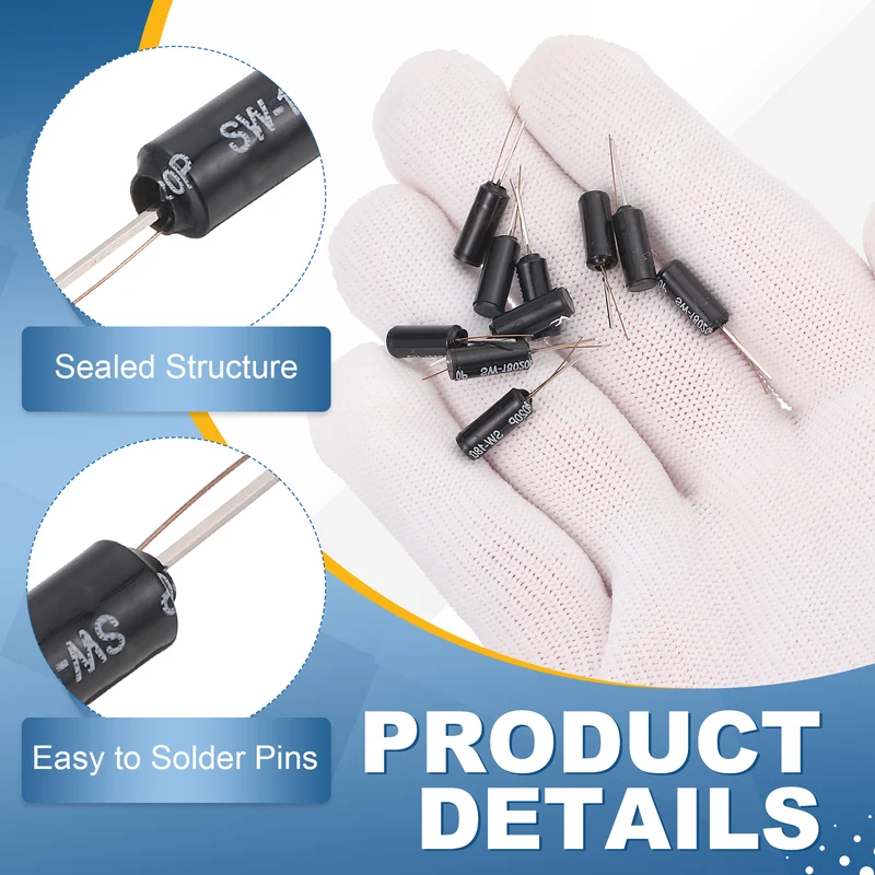 40Pcs SW-18020P 12V 20mA High Sensitivity Spring Vibration Sensor, Black