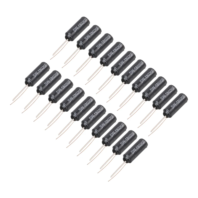 20Pcs SW-18020P 12V 20mA High Sensitivity Spring Vibration Sensor, Black