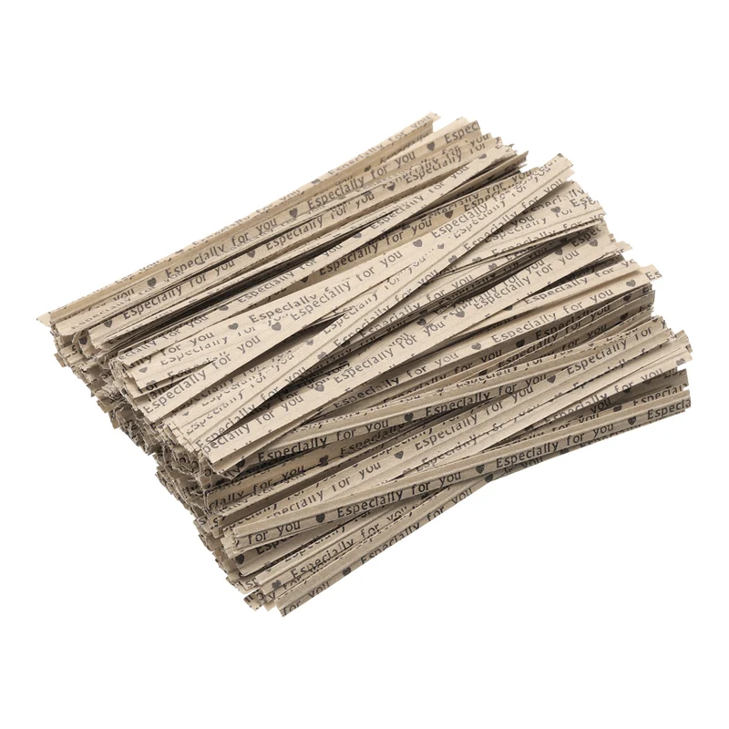 300 Pcs 4" Kraft Paper Twist Ties for Bread Candy Treat Bag, Brown/Coffee