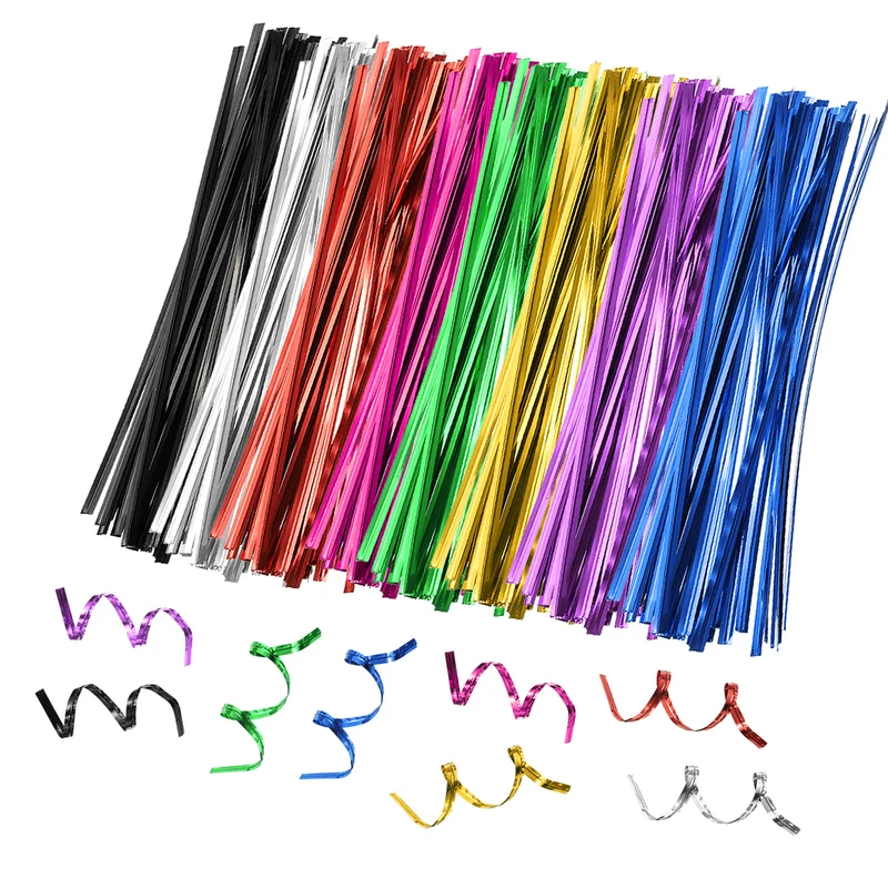2.3" Twist Ties, Metallic Twist Ties, 800 Pack, Silver