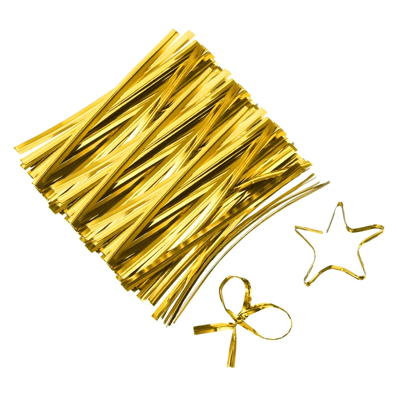 2.3" Twist Ties, Metallic Twist Ties, 800 Pack, Gold