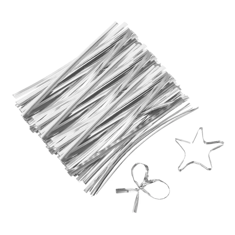 3" Twist Ties, Metallic Twist Ties, 800 Pack, Silver