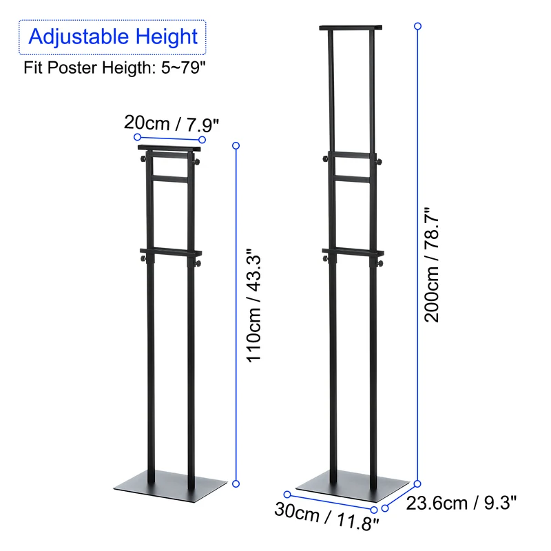 Up to 79" Poster Stand Double-Sided Easel Stand Base Adjustable Sign Holder