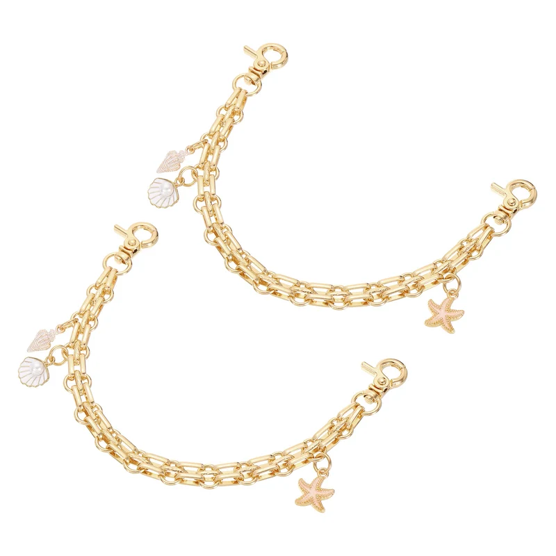 2Pcs 10" Conch Combination Pendant Handbag Chain Straps, White