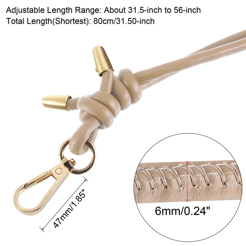 80cm/31.5" Leather Purse Replacement Strap for Handbag Crossbody Bag, Khaki