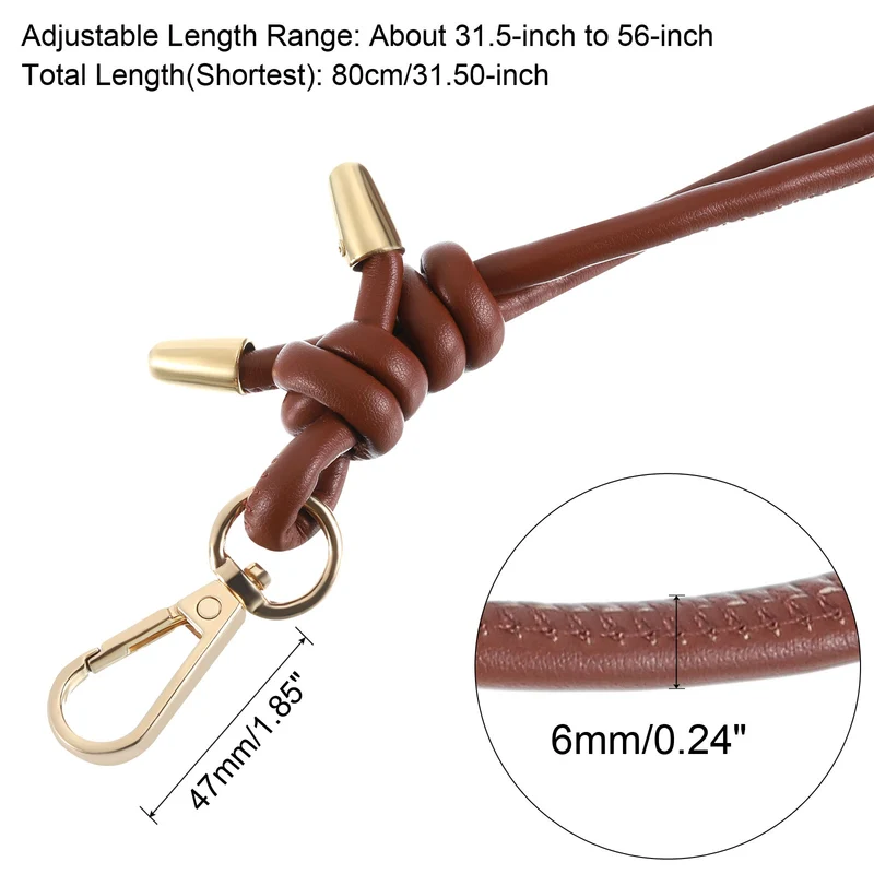 80cm/31.5" Leather Purse Replacement Strap for Handbag Crossbody Bag, Brown
