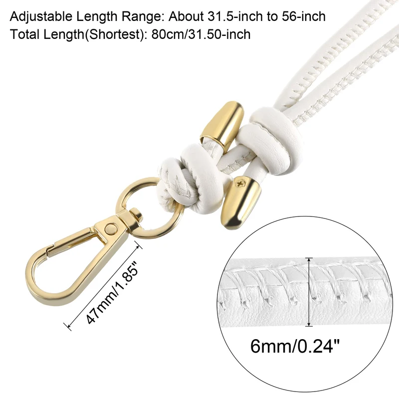 80cm/31.5" Leather Purse Replacement Strap for Handbag Crossbody Bag, White