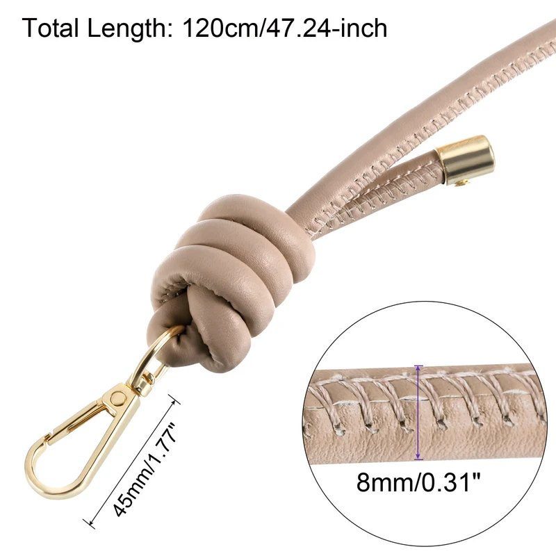 47.2" Leather Purse Replacement Strap for Handbag Crossbody Bag, Khaki