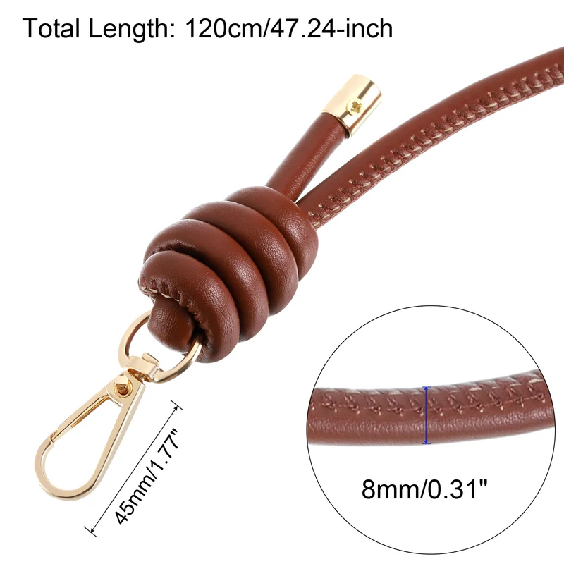 47.2" Leather Purse Replacement Strap for Handbag Crossbody Bag, Brown