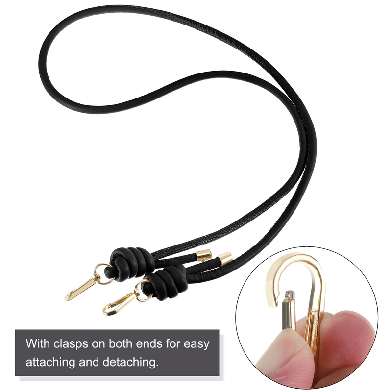 47.2" Leather Purse Replacement Strap for Handbag Crossbody Bag, Black