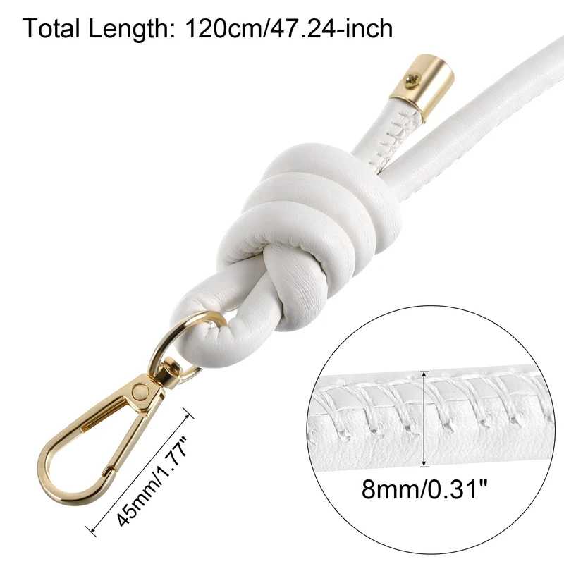 47.2" Leather Purse Replacement Strap for Handbag Crossbody Bag, White