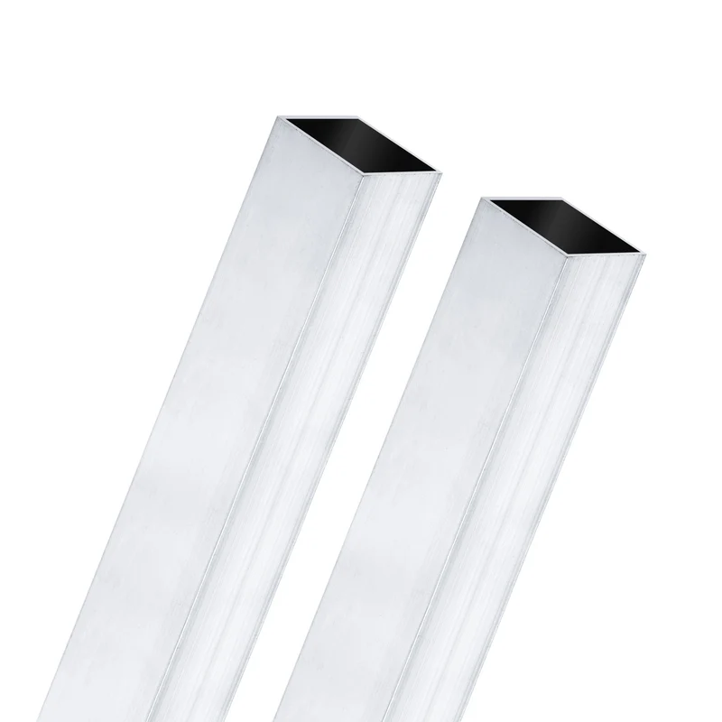 2Pcs 300mm 6063 Aluminum Square Tube, 15x15x1.5mm Straight Pipe Tubing for Frame