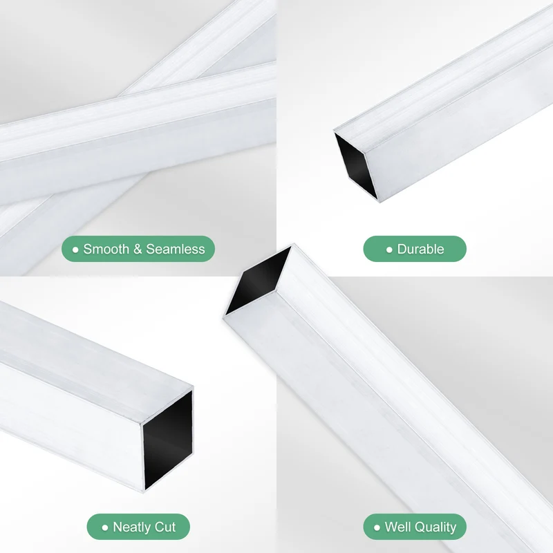1Pcs 300mm 6063 Aluminum Square Tube, 15x15x1.5mm Straight Pipe Tubing for Frame