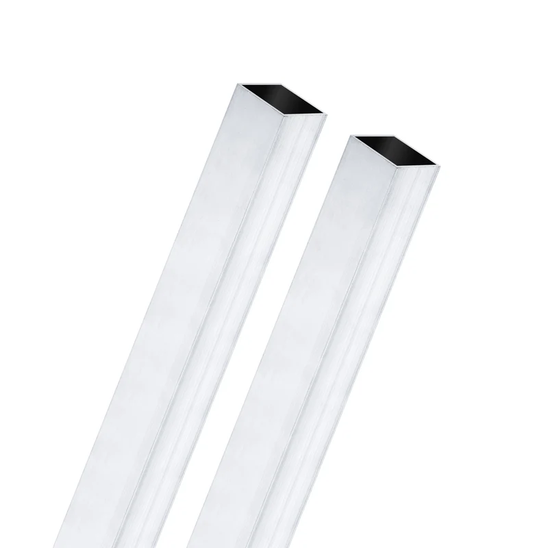 2Pcs 300mm 6063 Aluminum Square Tube, 12x12x1mm Straight Pipe Tubing for Frame