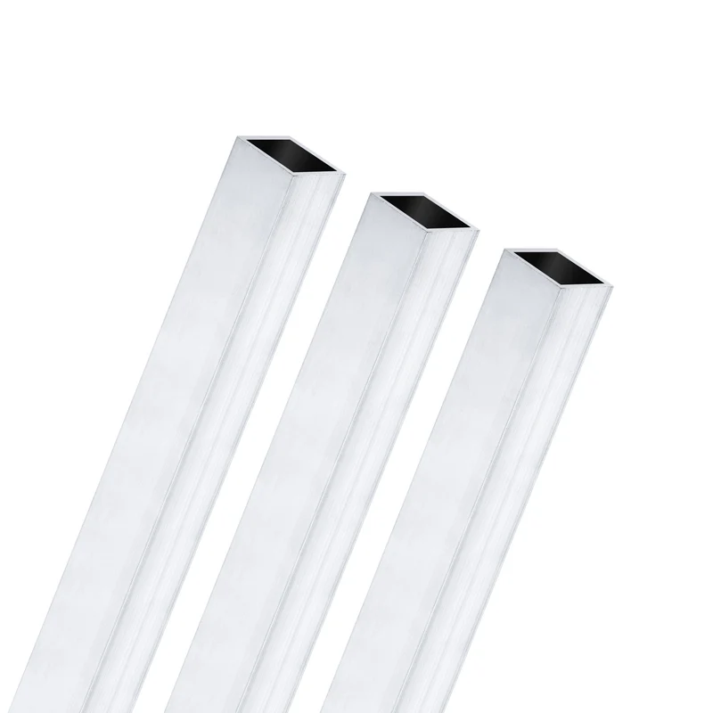 3Pcs 300mm 6063 Aluminum Square Tube, 6x6x1mm Straight Pipe Tubing for Frame