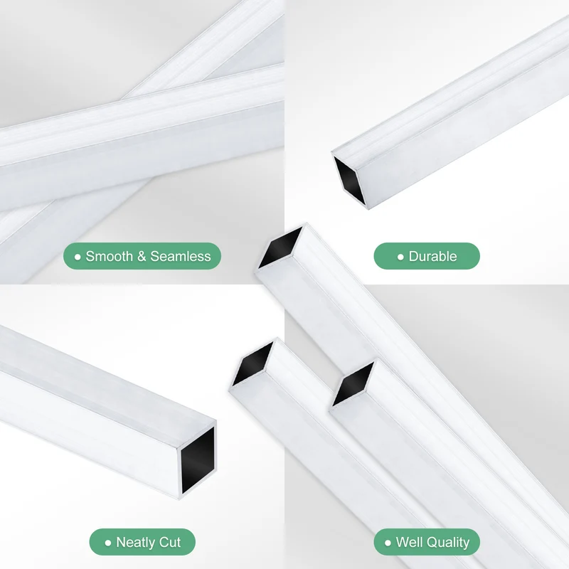 3Pcs 300mm 6063 Aluminum Square Tube, 6x6x1mm Straight Pipe Tubing for Frame