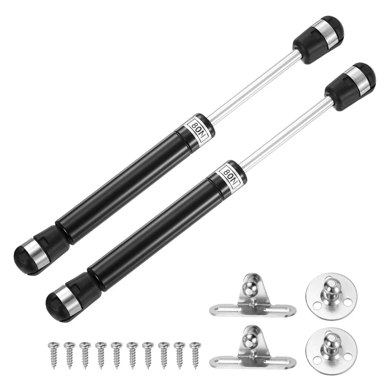 8 Inch 80N/18lb Gas Shock Strut Lift Support, (Black, Set of 10)