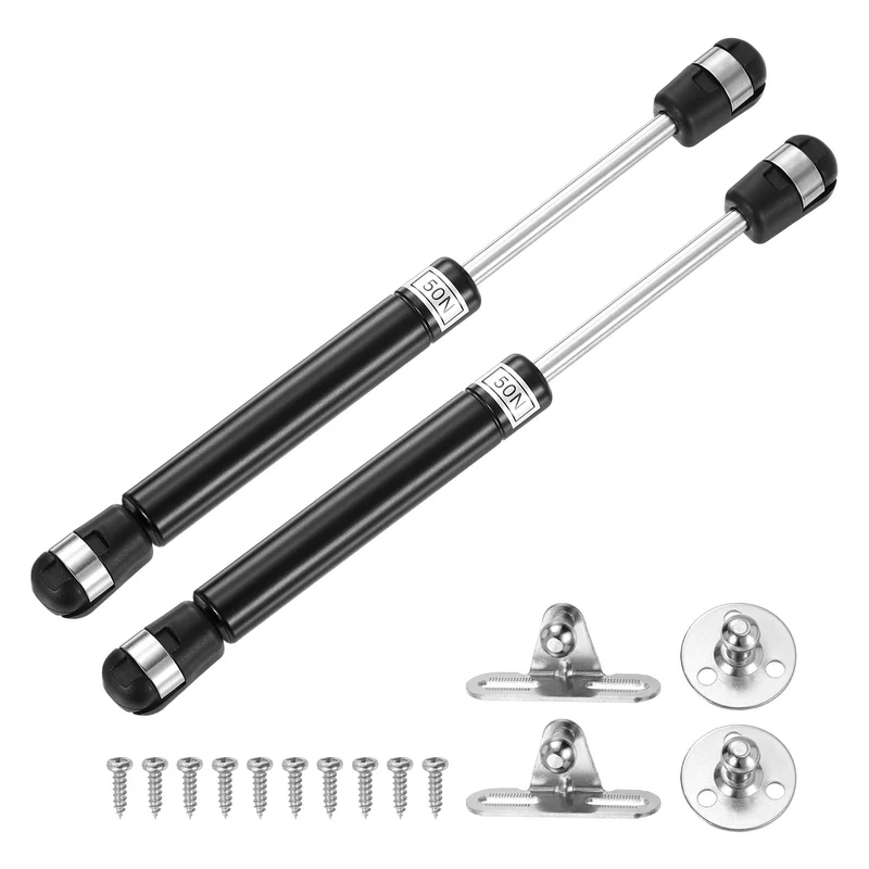 8 Inch 50N/10lb Gas Shock Strut Lift Support, (Black, Set of 4)