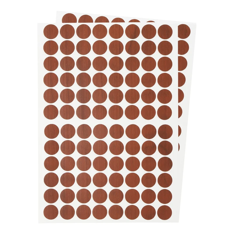 2 Sheet/192Pcs 15mm Dia Screw Hole Cover Stickers Dark Brown
