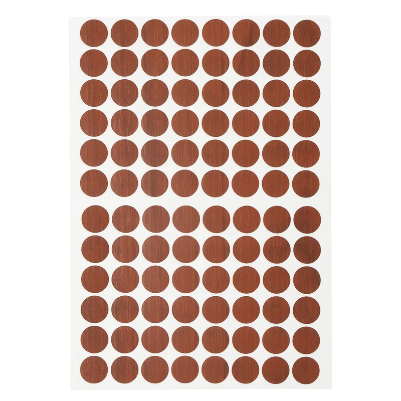 1 Sheet/96Pcs 15mm Dia Screw Hole Cover Stickers Dark Brown