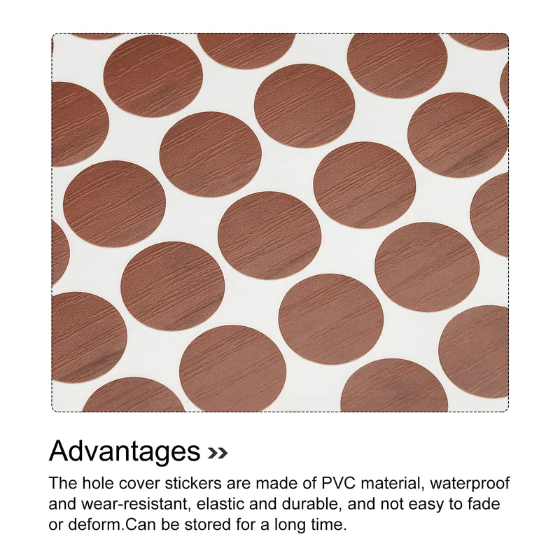 1 Sheet/96Pcs 15mm Dia Screw Hole Cover Stickers Dark Brown