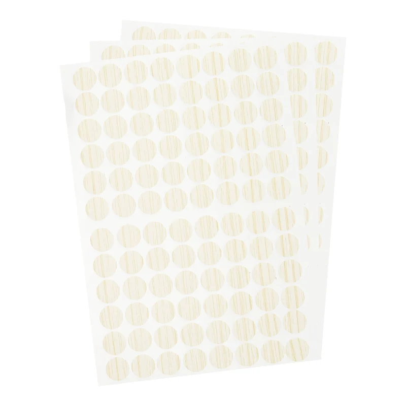 3 Sheet/288Pcs 15mm Dia Screw Hole Cover Stickers Pale Khaki