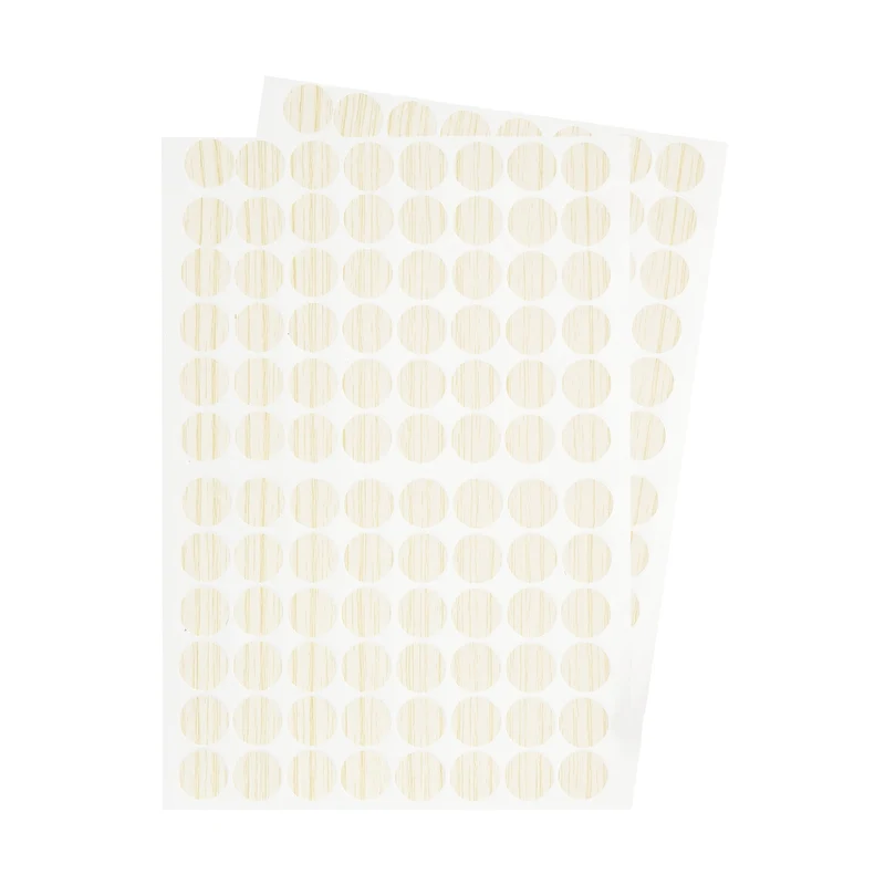 2 Sheet/192Pcs 15mm Dia Screw Hole Cover Stickers Pale Khaki