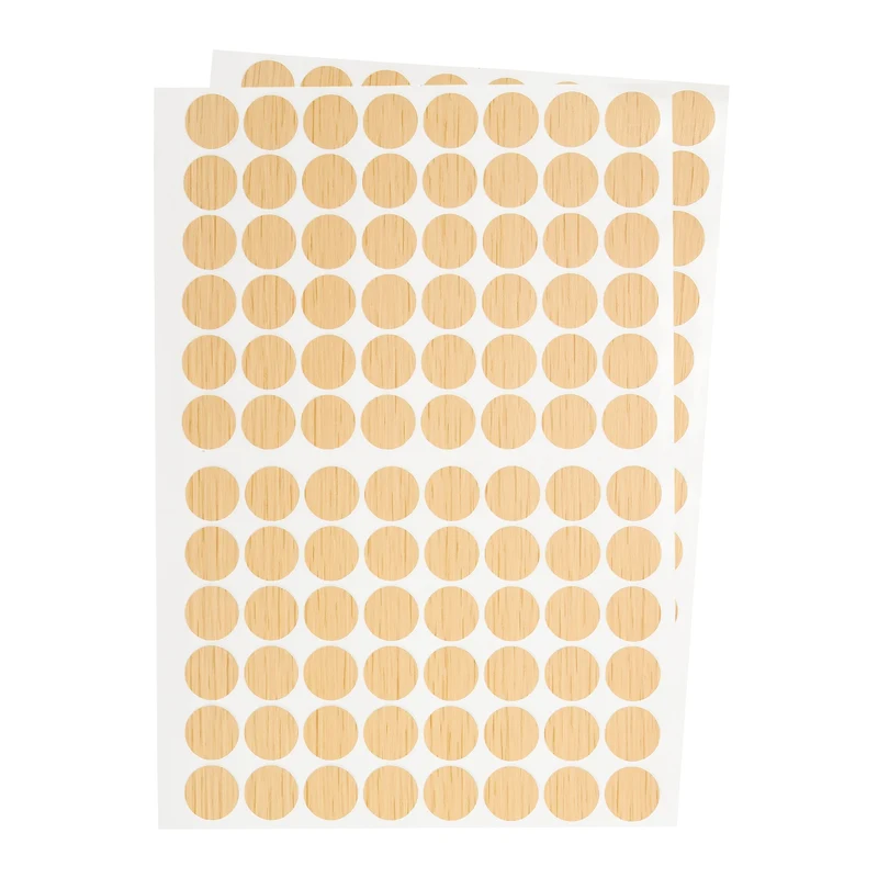 2 Sheet/192Pcs 15mm Dia Screw Hole Cover Stickers Khaki