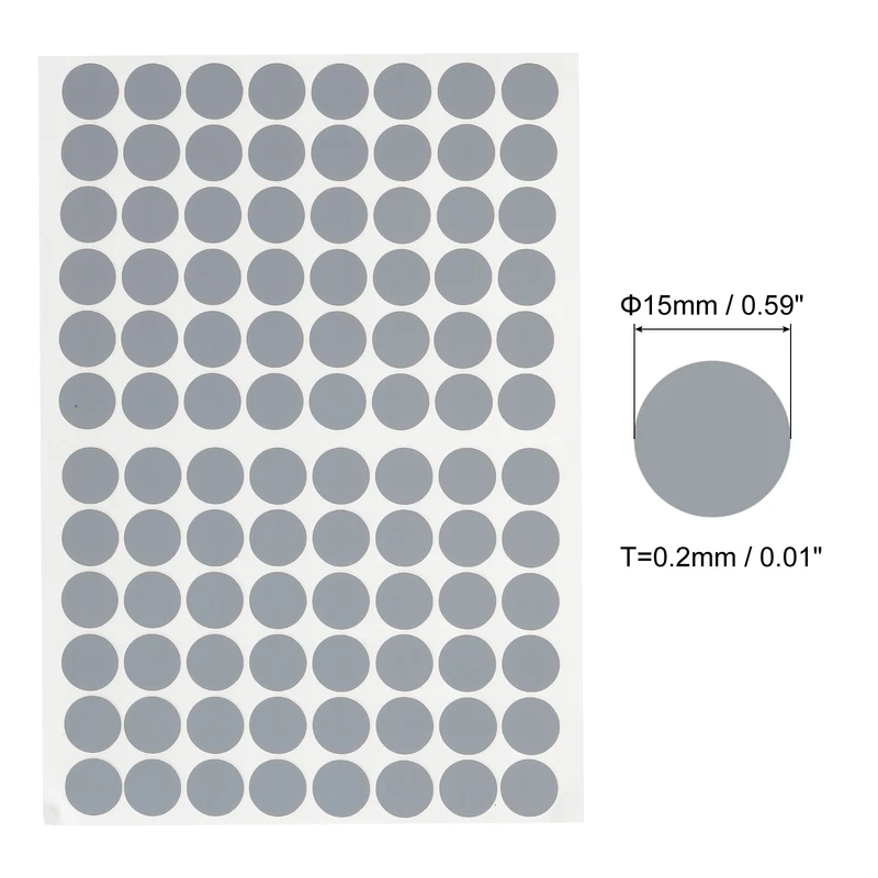 10 Sheet/960Pcs 15mm Dia Screw Hole Cover Stickers Gray