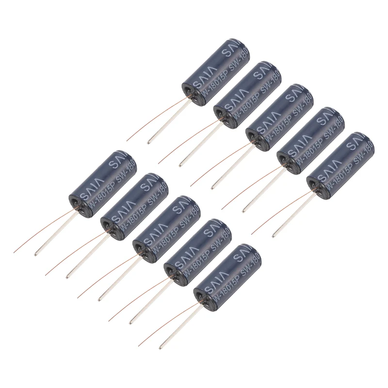 10Pcs SW-18015P 12V 0.2mA High Sensitivity Spring Vibration Sensor, Blue
