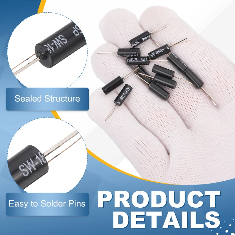 40Pcs SW-18015P 12V 0.2mA High Sensitivity Spring Vibration Sensor, Black