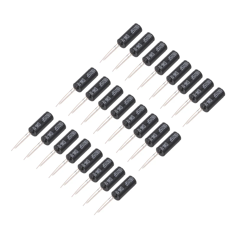 24Pcs SW-18015P 12V 0.2mA High Sensitivity Spring Vibration Sensor, Black