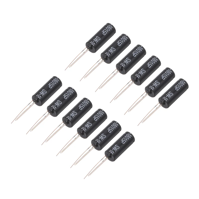 12Pcs SW-18015P 12V 0.2mA High Sensitivity Spring Vibration Sensor, Black