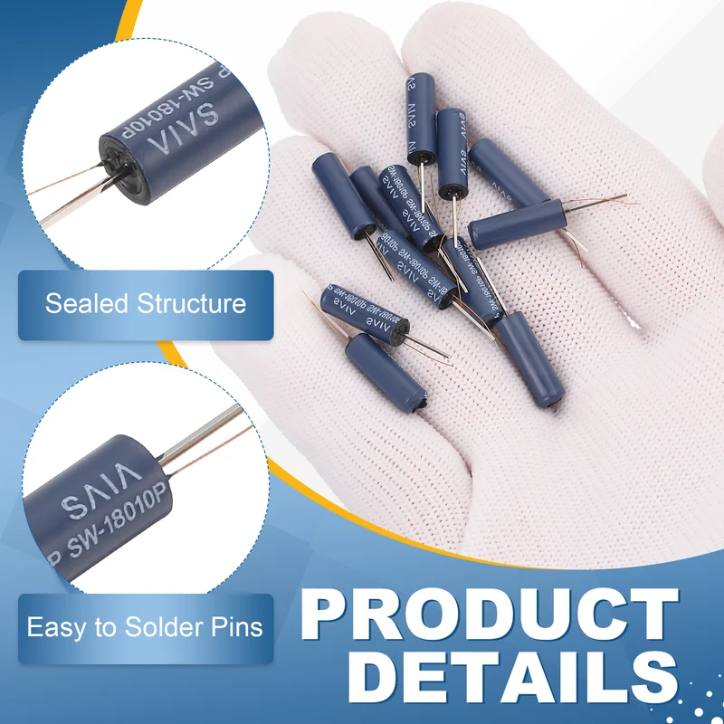40Pcs SW-18010P 24V 0.2mA High Sensitivity Spring Vibration Sensor, Blue